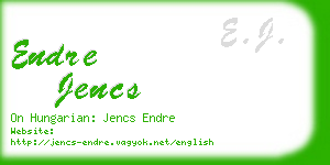 endre jencs business card